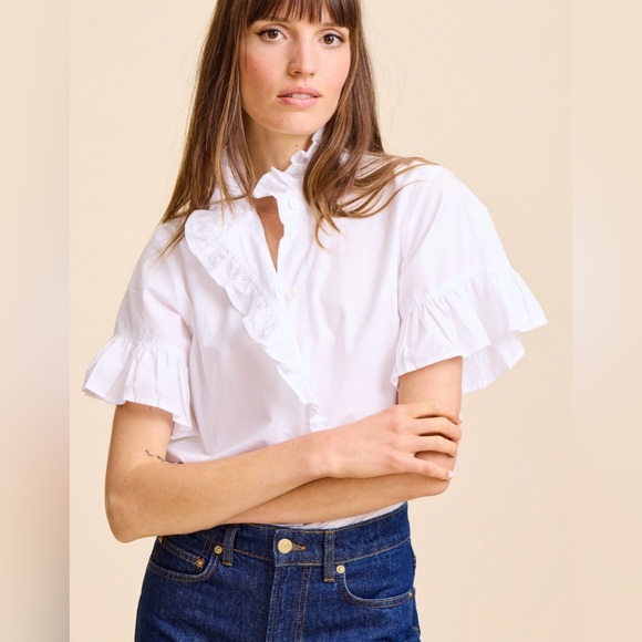 NWT MILLE VANESSA TOP IN WHITE. SIZE MEDIUM - Picture 1 of 13